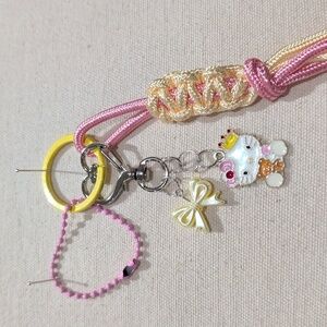Cute Hello Kitty With Teddy Keychain with Heart and Bow *Customizable*